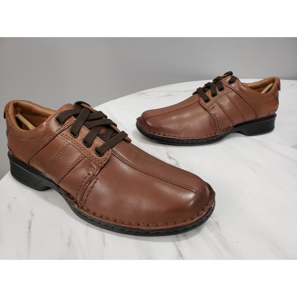 NEW NO BOX SIZE 7 - Clarks Touareg Vibe Brown Leather Mens Lace-Up Dress Shoes